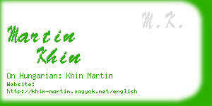 martin khin business card